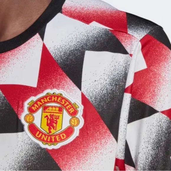 NWT Manchester United and Arsenal 2022/23 pre-match shirts Black/Red/White Sz L - Picture 4 of 4